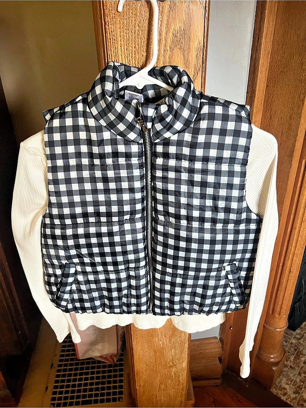 Rachel Zoe Checkered Layered Long Sleeve Top Size 12